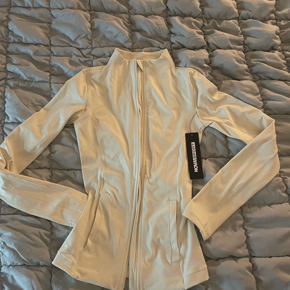 Fashion Nova Cream Ski Jacket